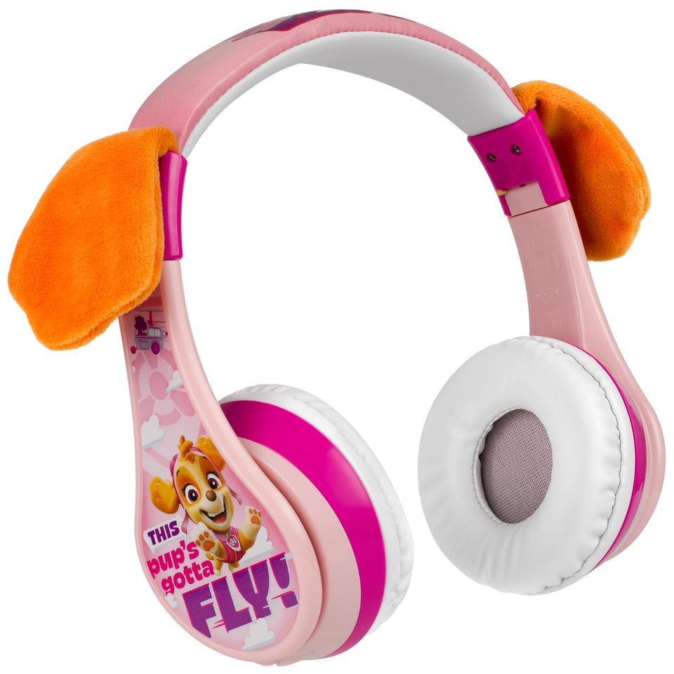 eKids Paw Patrol headphones front view showing Skye Liberty design and kid-friendly fit