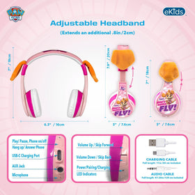 eKids pairing LED on headphones showing easy Bluetooth connection for parents