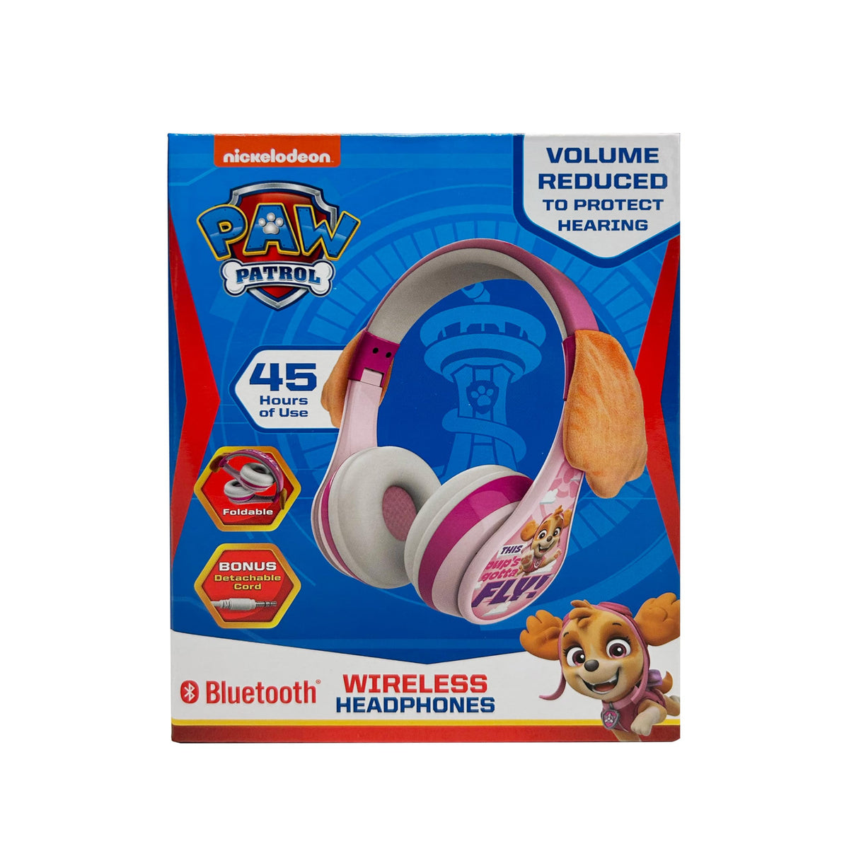 eKids headphones beside tablet showing compatibility for streaming lessons and videos