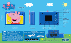 eKids Peppa Pig back screen display showing 2-inch preview and easy playback