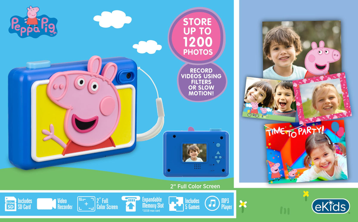 eKids Peppa Pig closeup of buttons and controls for simple kid operation