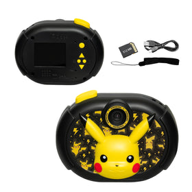 eKids Pikachu front view showing camera lens and playful design for easy shooting