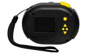 eKids Pikachu held in child hand to show compact size and comfortable grip