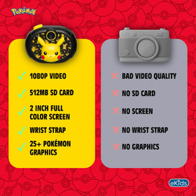 eKids Pikachu recording screen showing video mode to capture moving moments