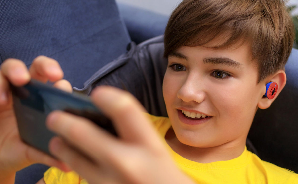 ekids Spider-Man earbuds with ergonomic design for comfy wear during long use
