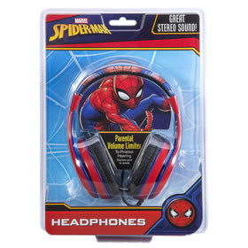 eKids Spiderman child wearing headphones showing comfortable fit and focused listening