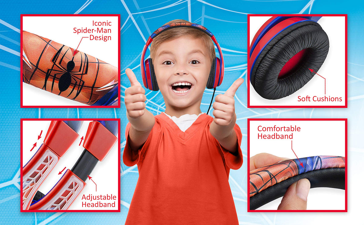 eKids Spiderman side profile view highlighting compact, lightweight shape for comfort