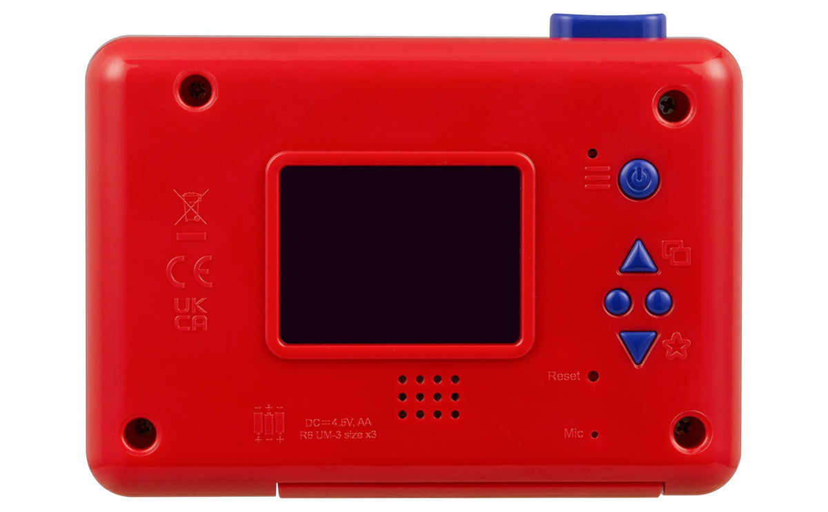 eKids Spidey camera used outdoors by a child, encourages outdoor exploration and fun