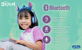 eKids Stitch earcup close-up showing soft cushions for comfortable wear