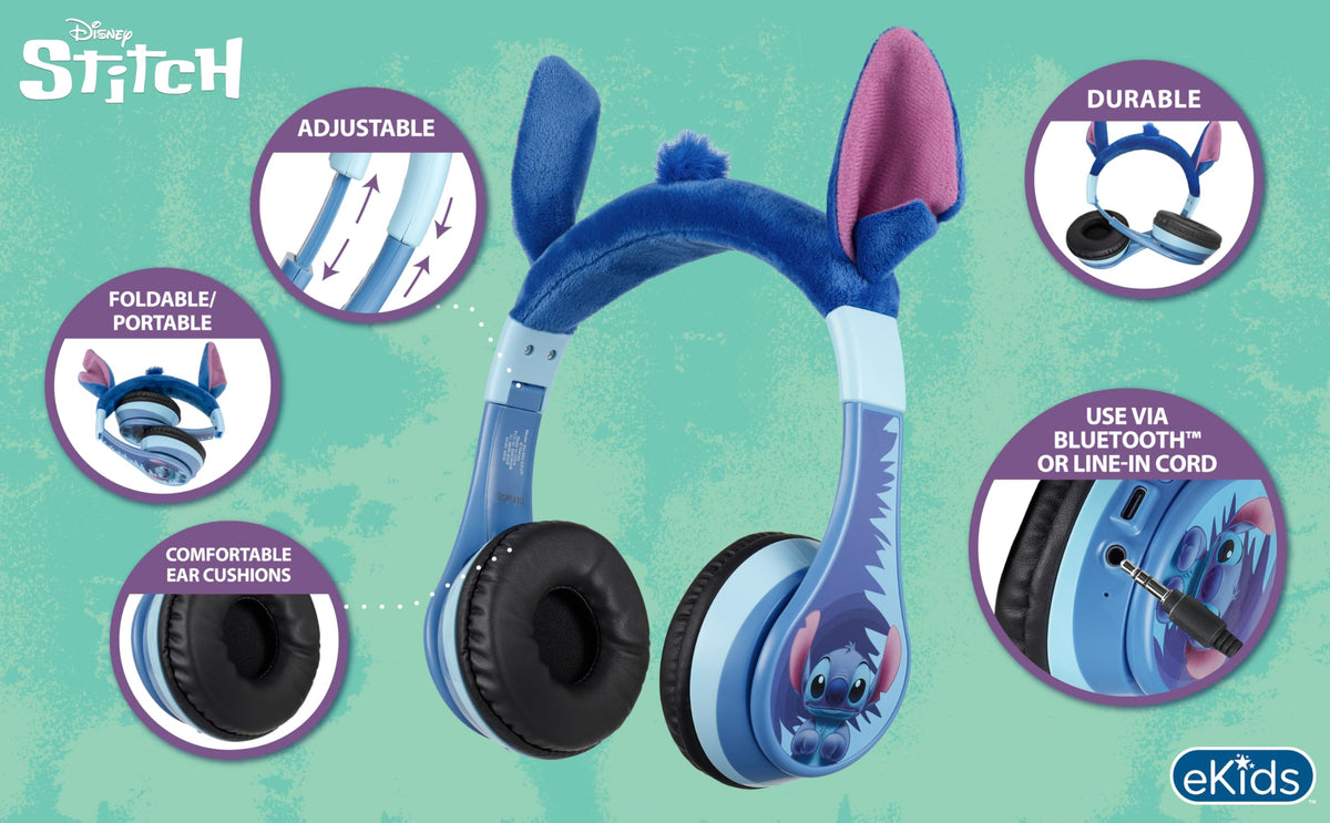 eKids Stitch side profile highlighting foldable shape and portability