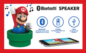 ekids Super Mario Bluetooth speaker side profile showing compact portable design.