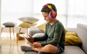 eKids close-up of padded ear cup showing soft cushion for comfort