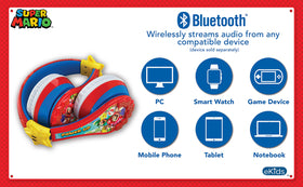 eKids folded headphones in backpack illustrating compact portability