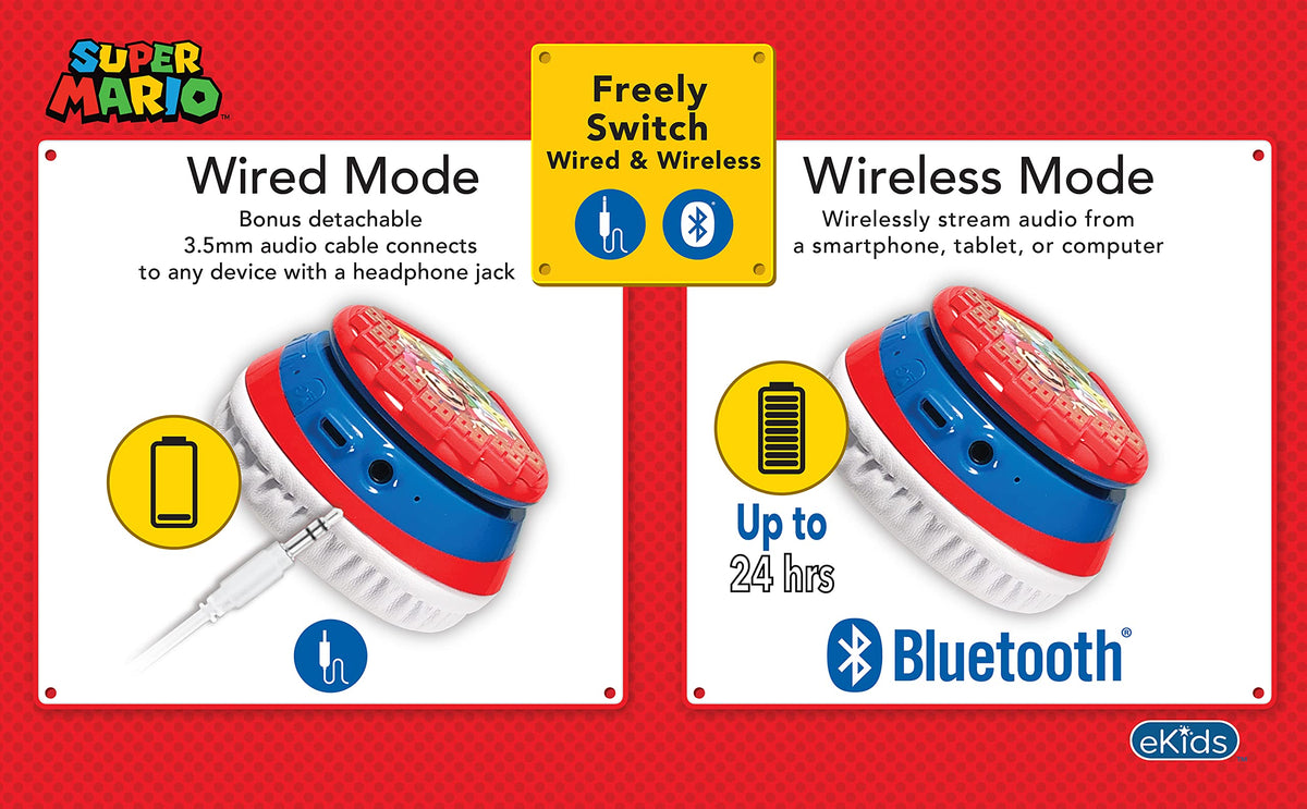 eKids inline microphone and controls for easy calls and playback