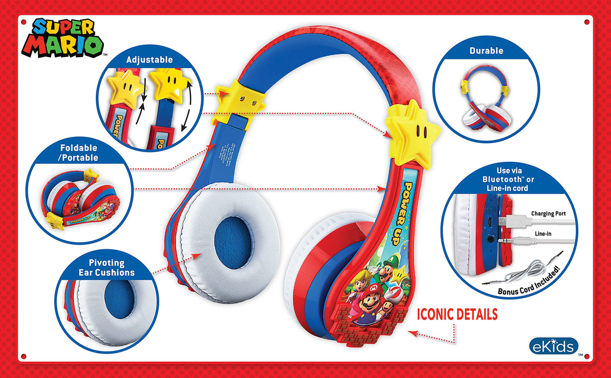eKids side profile with adjustable headband demonstrating secure fit