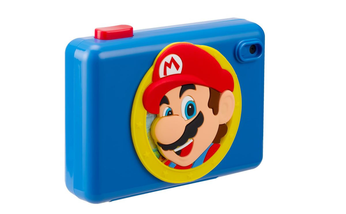 eKids Super Mario in child hand with wrist strap for secure use on the go