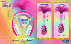 eKids Trolls beside ruler showing compact size and portability