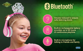 eKids Wicked Glinda ear cup close-up with soft cushion for comfortable listening