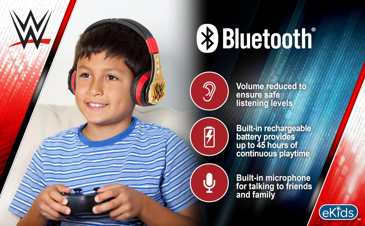 eKids WWE soft ear cushion close-up for comfortable listening benefit