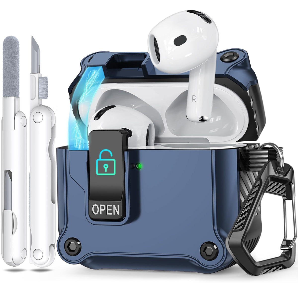 Ekoonpft AirPods 4 case with secure lock for quick access and protection.