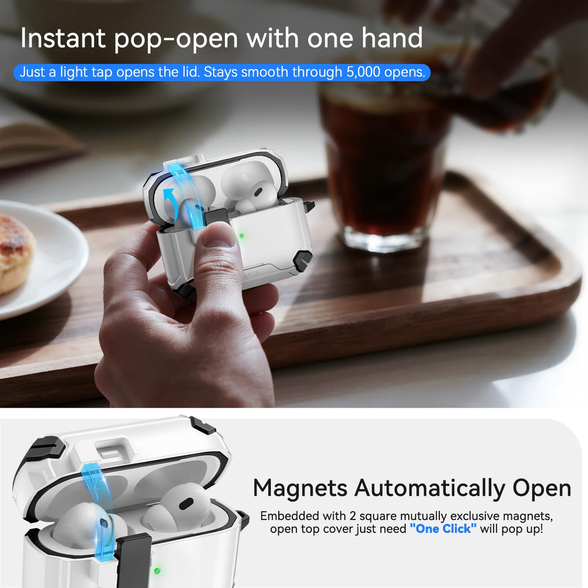 Ekoonpft AirPods Pro 2 auto open lock for quick access