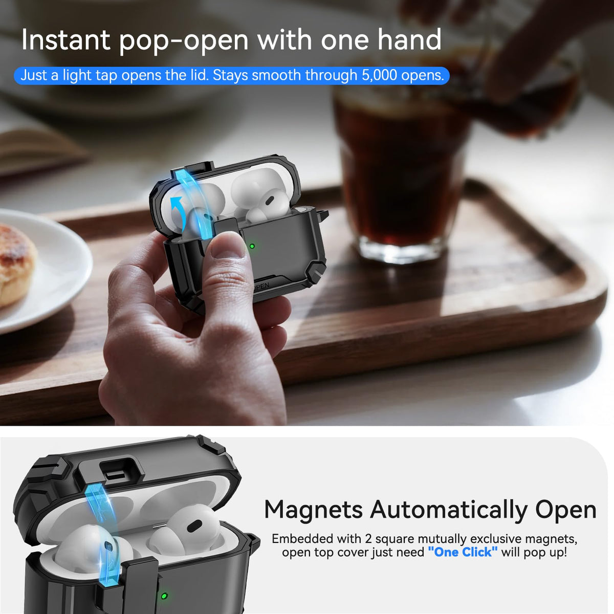 Ekoonpft AirPods Pro Case 90 degree stand enables hands free viewing