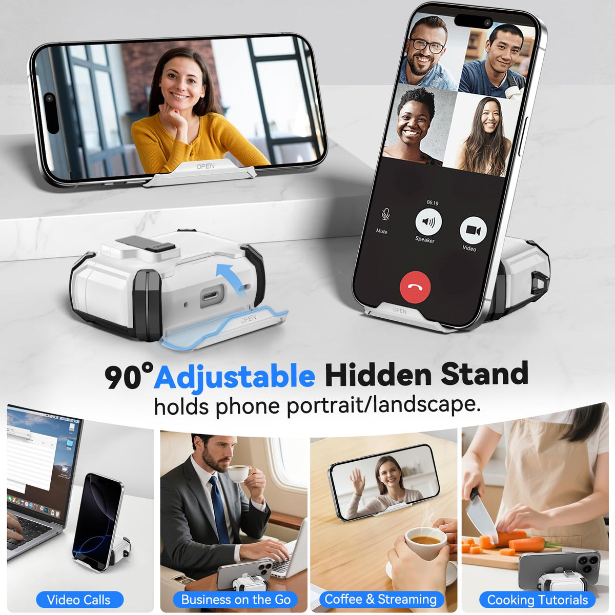 Ekoonpft AirPods Pro 2 case showing MagSafe compatibility for easy wireless charging