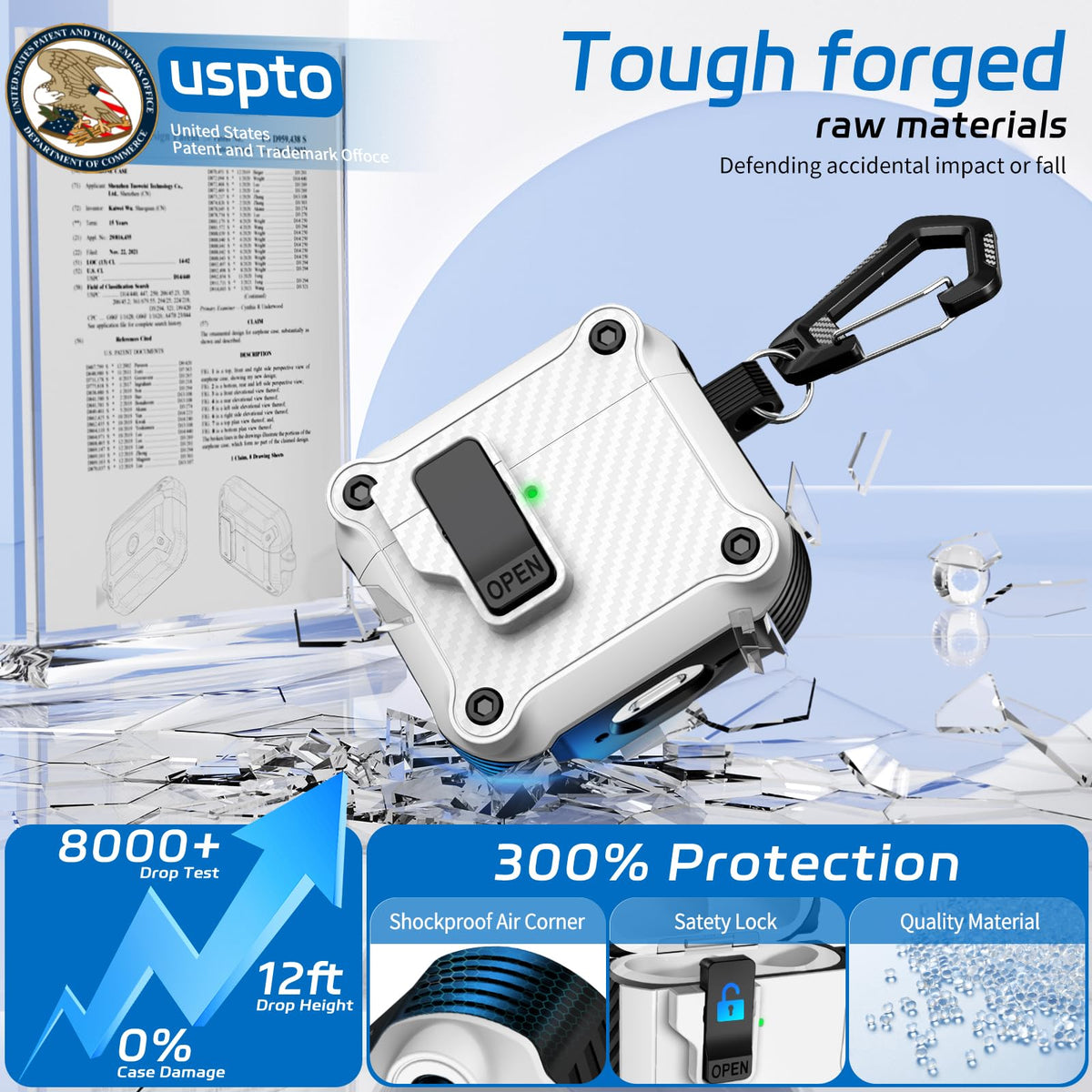 Ekoonpft AirPods 4 case includes built-in cleaner for easy maintenance.
