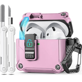 Ekoonpft AirPods 4 case with secure lock for safe travel.