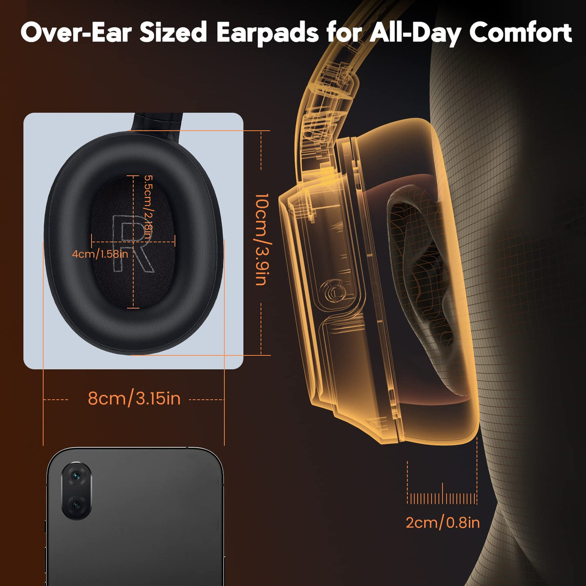 EKSA adjustable headband reduces pressure during long shifts.