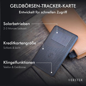 Ekster closeup solar cell revealing energy-saving design benefit