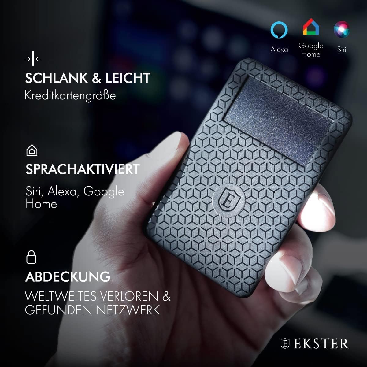 Ekster size comparison next to cards to illustrate compactness benefit