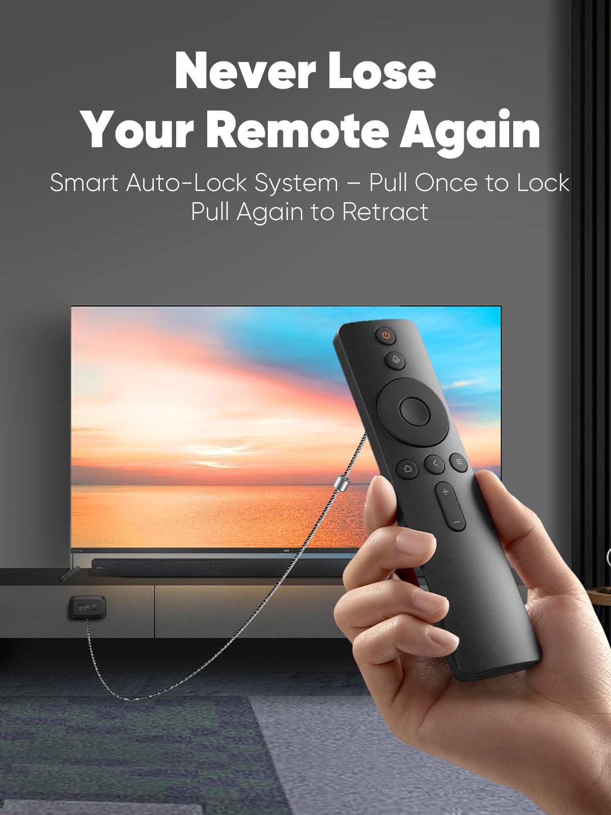EKZ 10ft auto-locking cable lock secures a game controller with smooth retract.