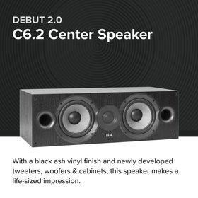 ELAC Debut 2.0 C6.2 cloth dome tweeter close-up and high-frequency clarity