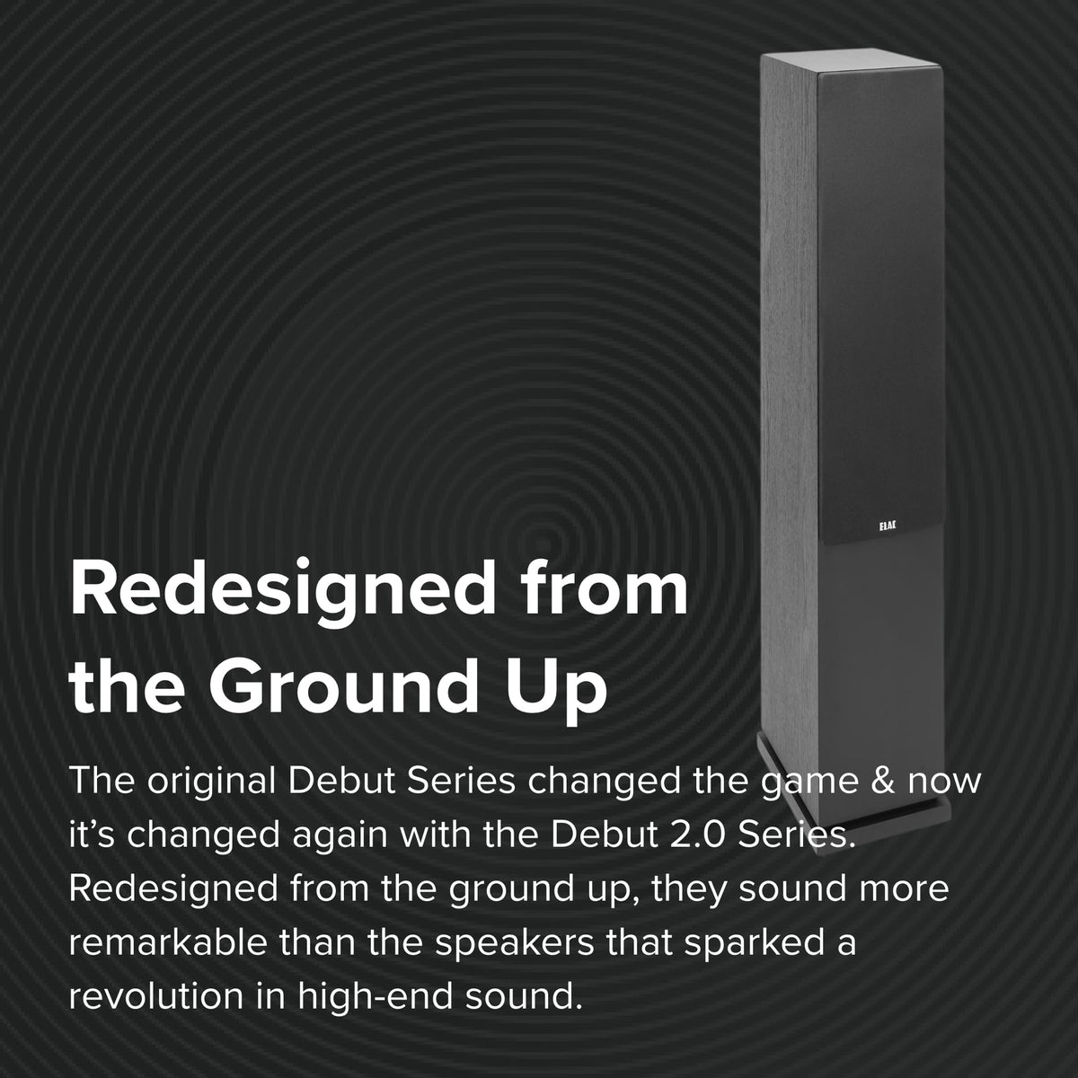 ELAC Debut 2.0 F5.2 waveguide detail improves directivity and reduces diffraction