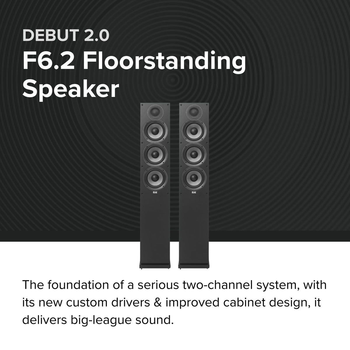 ELAC Debut 2.0 F6.2 side view demonstrates compact depth for versatile placement