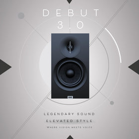 ELAC Debut 3.0 DB53-W pair on shelf demonstrates compact bookshelf setup