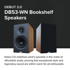 ELAC Debut 3.0 DB53-WN woofer provides smooth bass with extended low end.