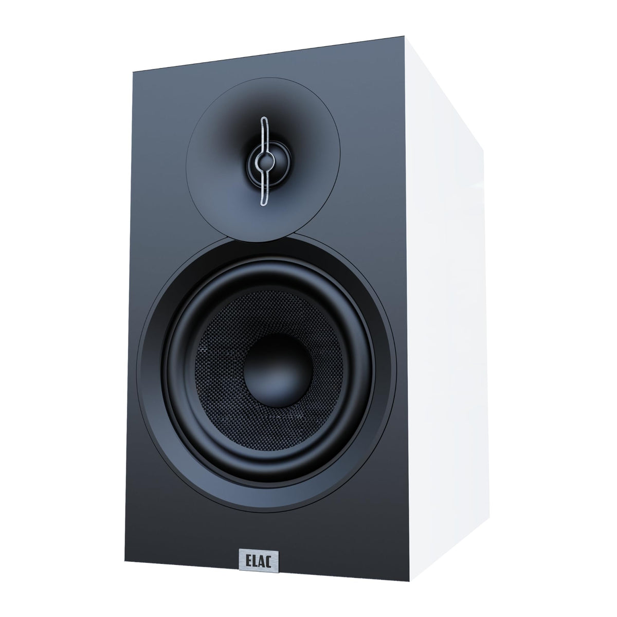 ELAC Debut 3.0 DB63-W front view in white for stylish living rooms