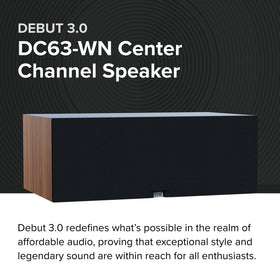 ELAC Debut 3.0 DC63-WN side view shows compact footprint ideal for bookshelf setups.
