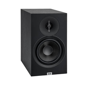 ELAC Debut 3.0 DB63-BK front view in black ash for compact spaces