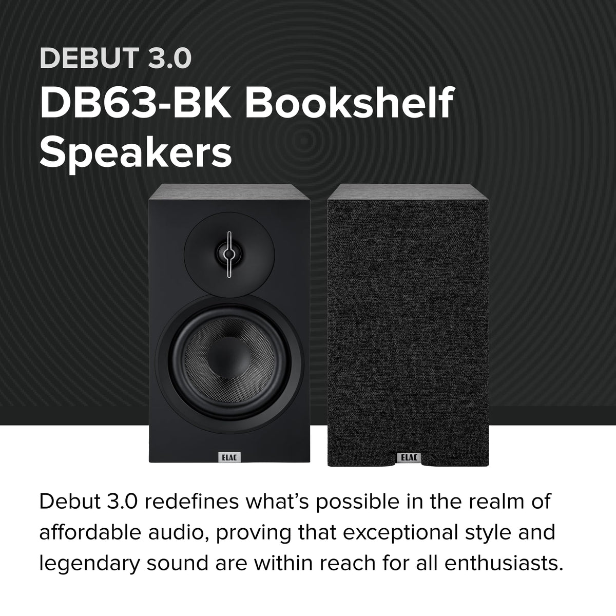 ELAC Debut 3.0 DB63-BK tweeter detail delivering precise highs