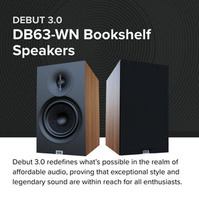 ELAC Debut 3.0 DB63-WN tweeter close-up delivers crisp highs for engaging music.