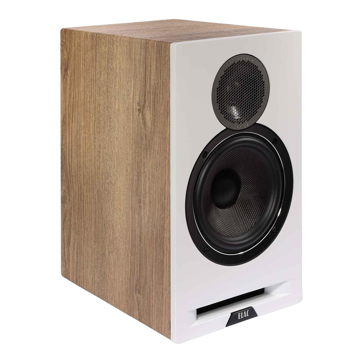 ELAC Debut Reference B6.2 cast woofer close-up demonstrates stiffness and reduced resonances.