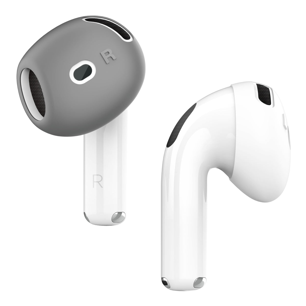 elago AirPods 4 ear tips cover dark grey, snug case fit and protection