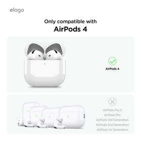 elago AirPods 4 ear tips cover white, anti-slip grip for secure handling