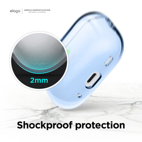 elago AirPods Pro 2 case Aqua Blue yellowing resistance maintains vibrancy.