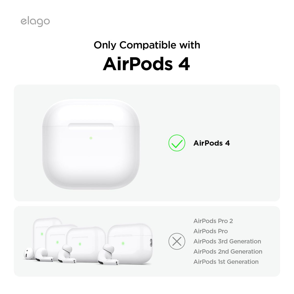 elago Armor AirPods 4 case side view with carabiner for hands-free carry