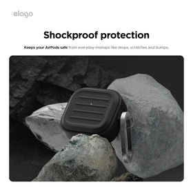 elago Armor AirPods 4 case top closeup shows silicone texture