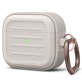 elago Armor Case for AirPods 3rd Gen, front view, stone finish with secure grip